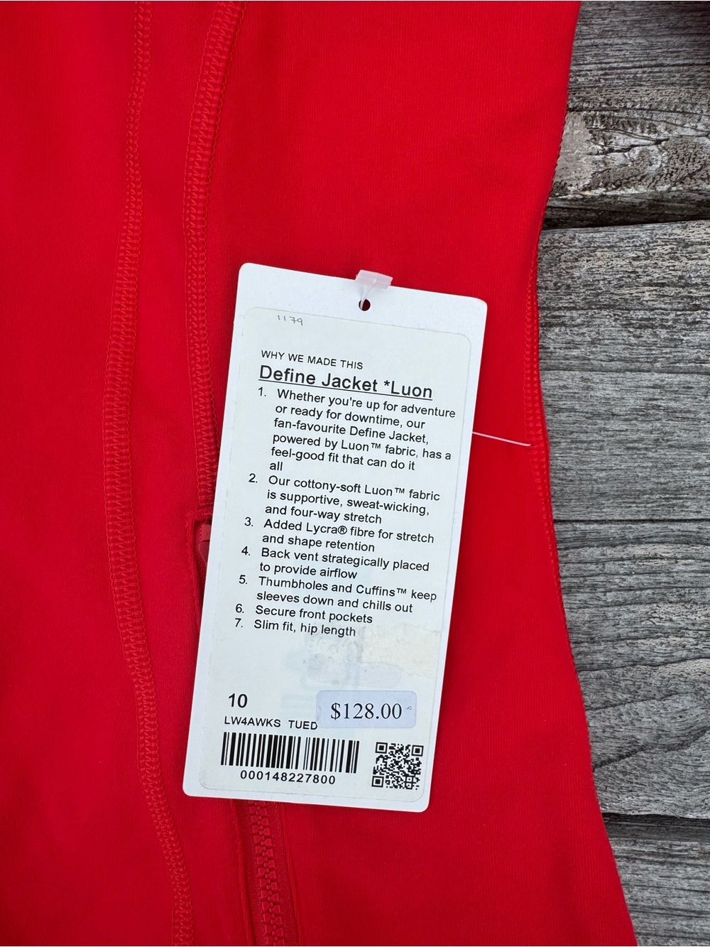 Lululemon Define Jacket Luon True Red NWT SIZE 10 ❤️ RARE - Picture 5 of 10